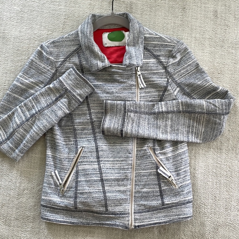 Anthropologie gray jacket; asymmetrical; size XS